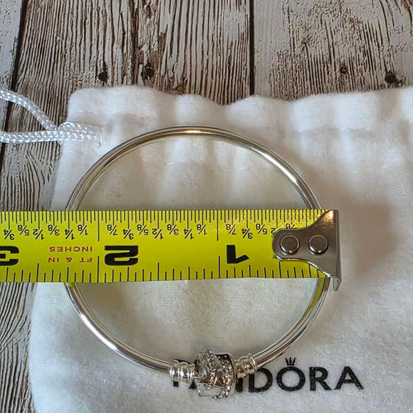 PANDORA Moments 925 Silver Sparkling Shooting Star Clasp Size 6.75 - Picture 5 of 5